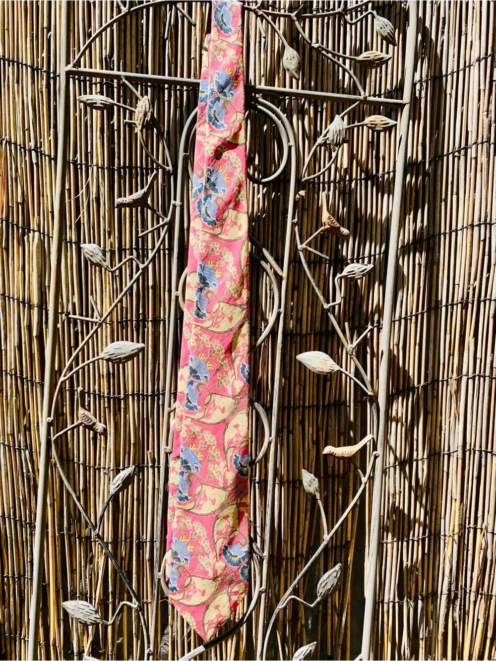 Ralph Lauren Floral Silk Tie in Coral Pink and Blue